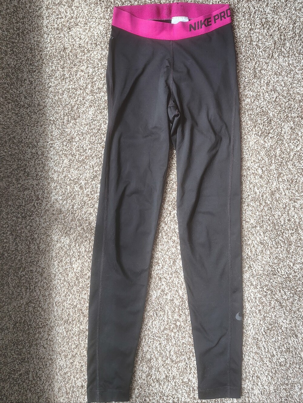 Nike Black Leggings with Pink Elastic Waistband